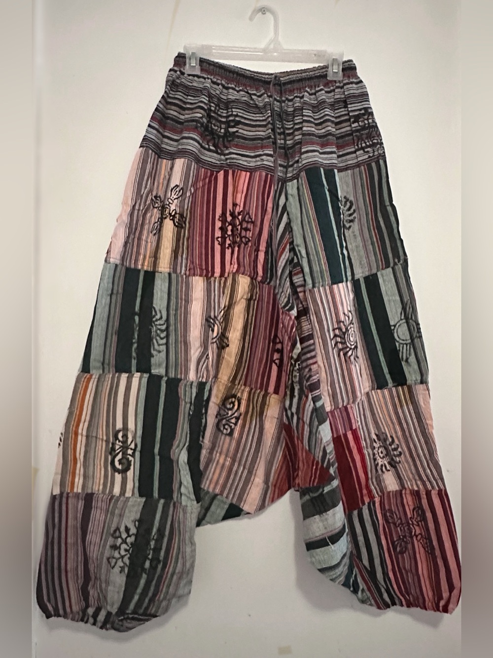 Bohemian Patchwork Striped Maxi Skirt in Multicolor
